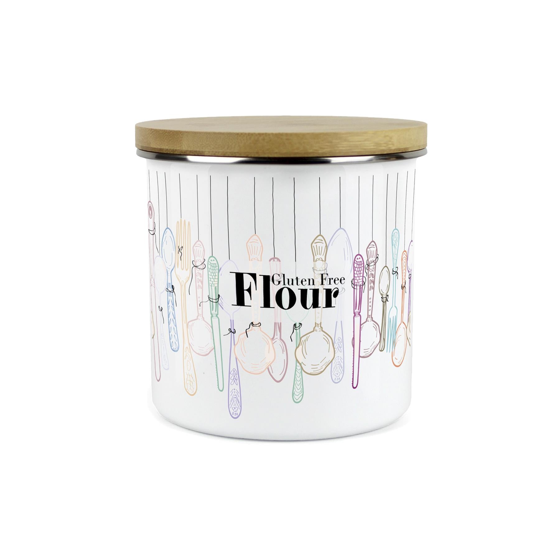 Vintage Cutlery Gluten-Free Flour Storage Canister - Enamel Kitchen Container
