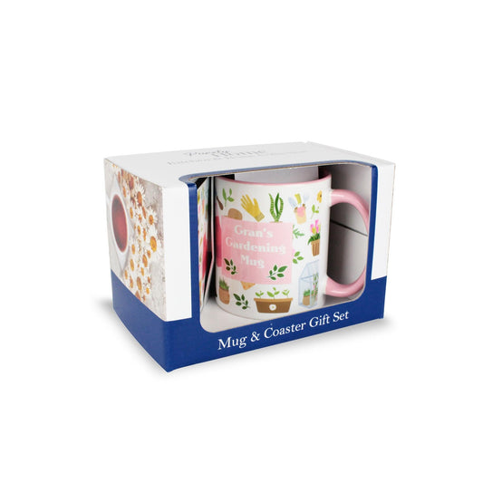 Gran's Gardening Tulips Mug & Coaster Gift Set