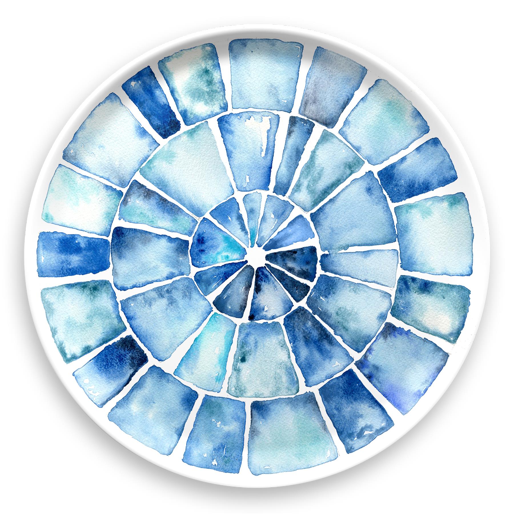 Round Serving Platter: Coastal-inspired, textured design for a striking table presentation.