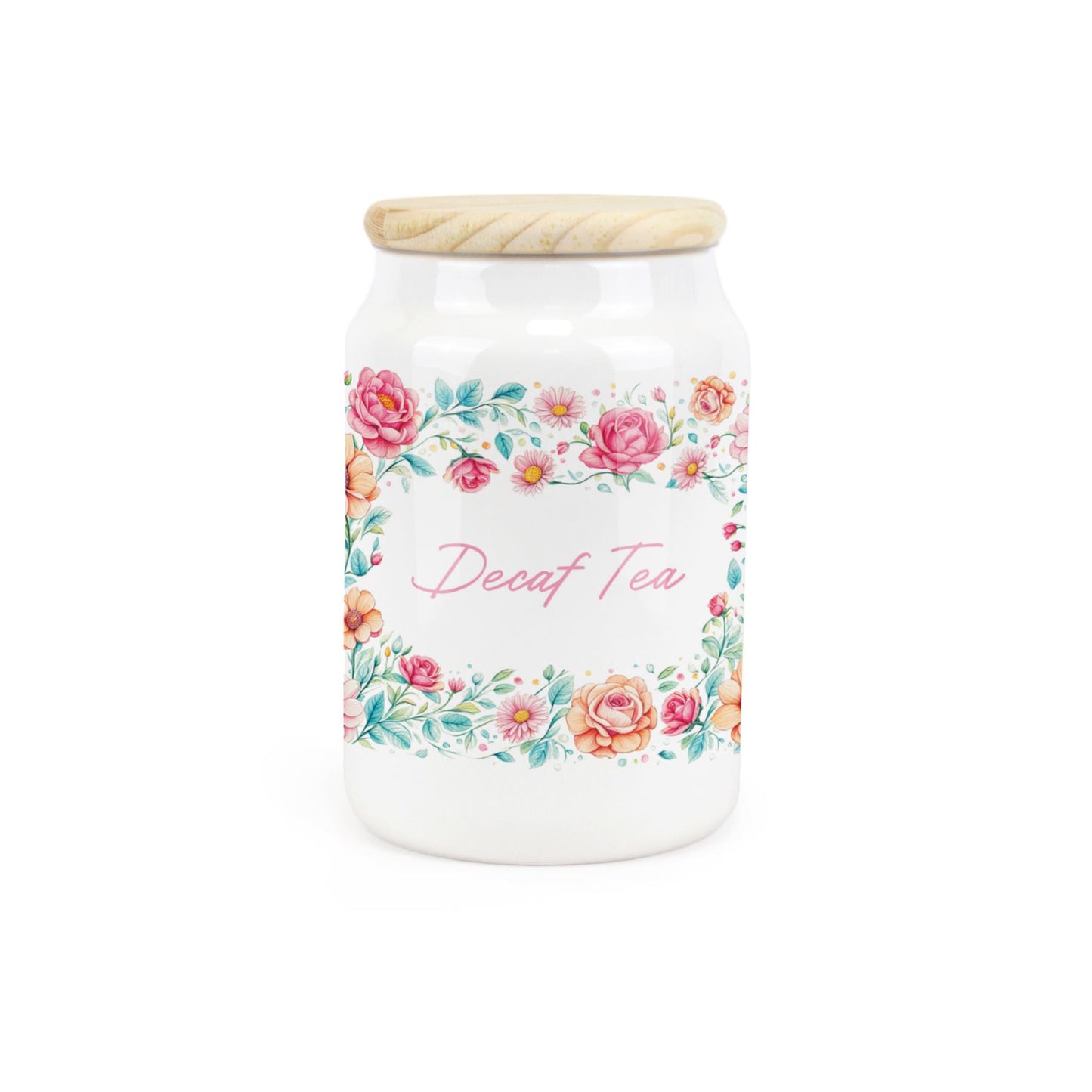 Flower Border Ceramic Canister