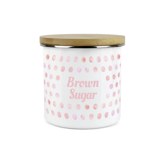 Purely Home Kitchen Polka Dot Pink Food Storage Canister - Brown Sugar