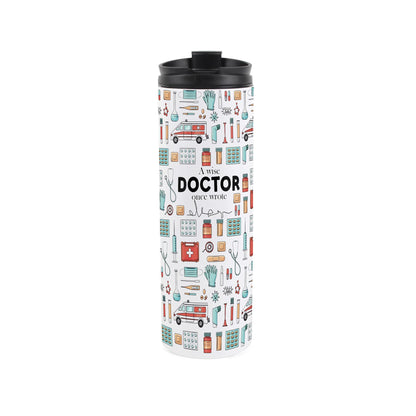 Travel mug featuring doctor pattern 