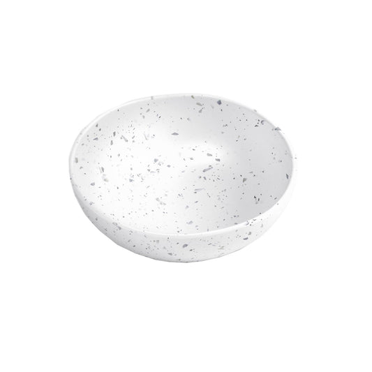 Speckled white melamine bowl