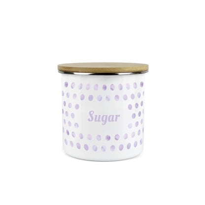 Purely Home Kitchen Polka Dot Lilac Food Storage Canister - Sugar