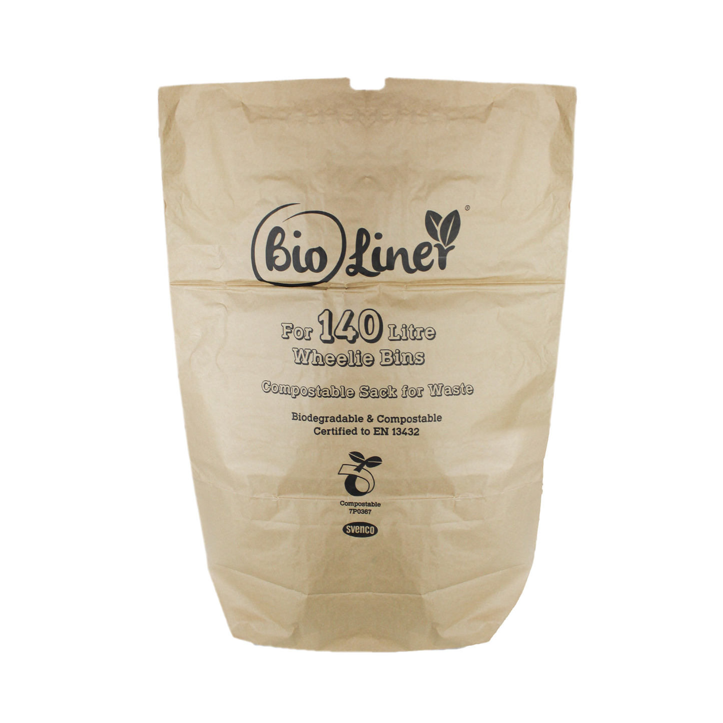 140L Paper Compostable Small Wheelie Bin Liners - Pack of 10
