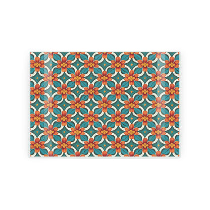 Textured worktop protector with floral tile pattern.