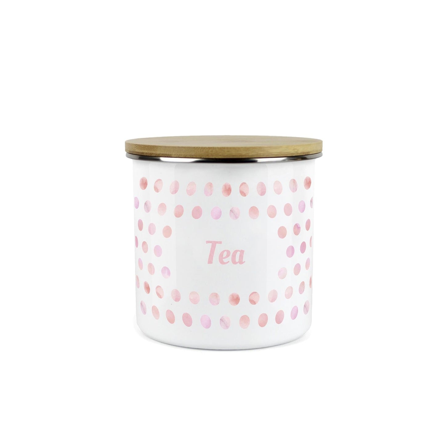 Purely Home Kitchen Polka Dot Pink Food Storage Canister - Tea