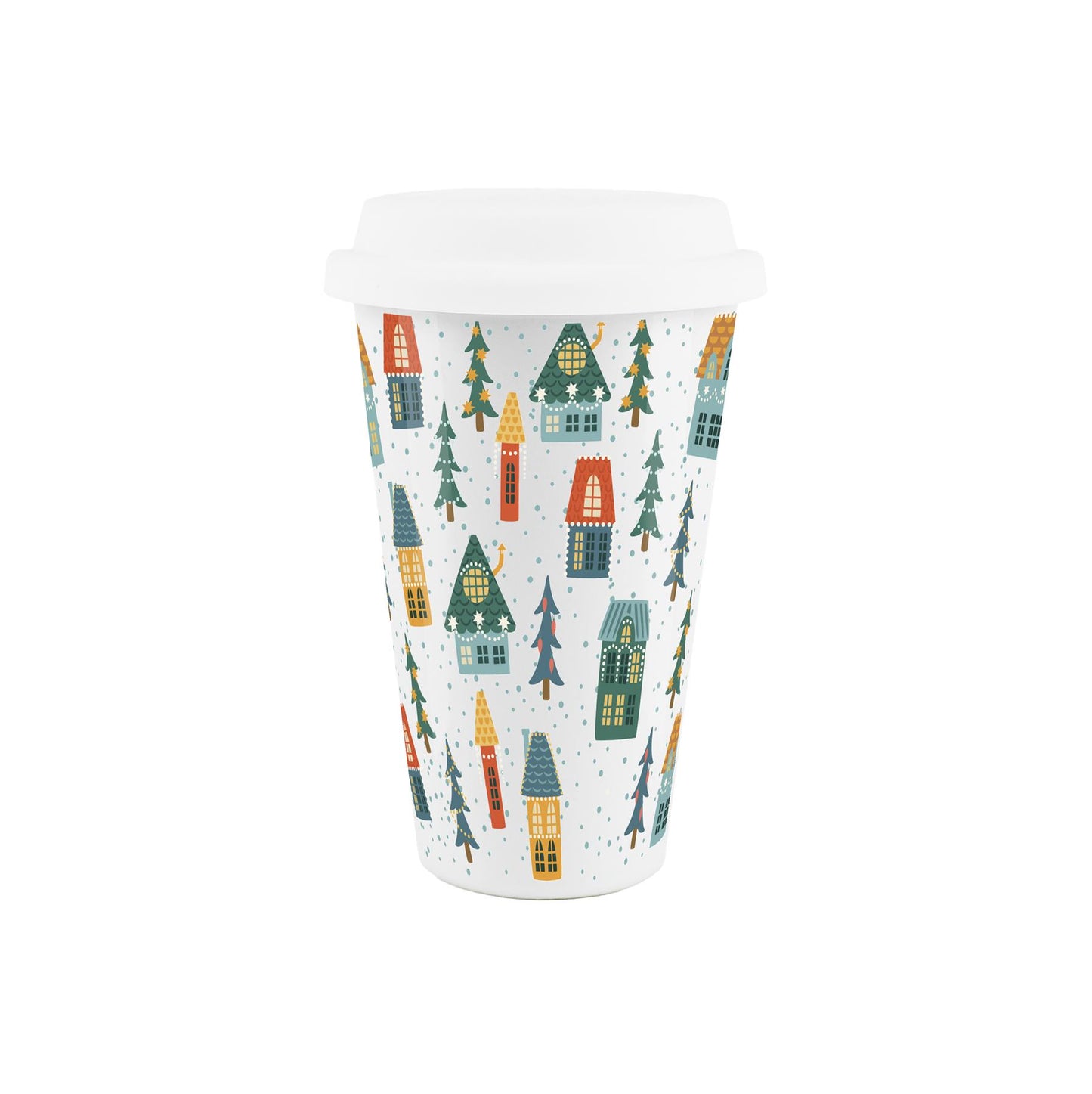 Christmas Houses Ceramic Travel Mug