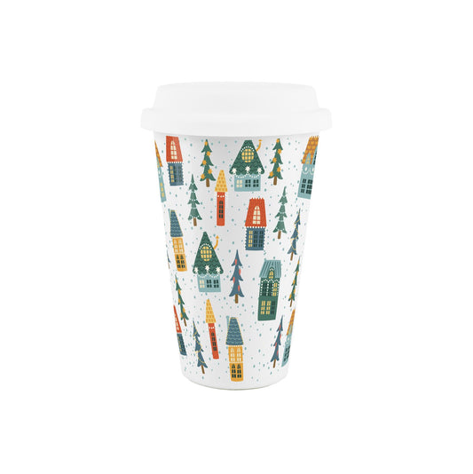 Christmas Houses Ceramic Travel Mug