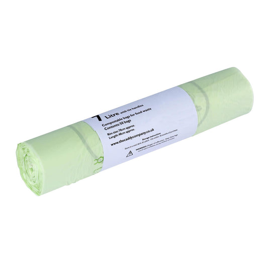 7L Medium Kitchen Caddy Liners, fully compostable, suitable for medium-sized compost caddies.