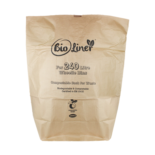 240L Paper Compostable Large Wheelie Bin Liners - Pack of 10