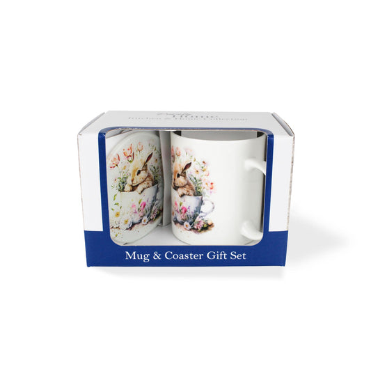 Teacup Bunny Mug & Coaster Gift Set