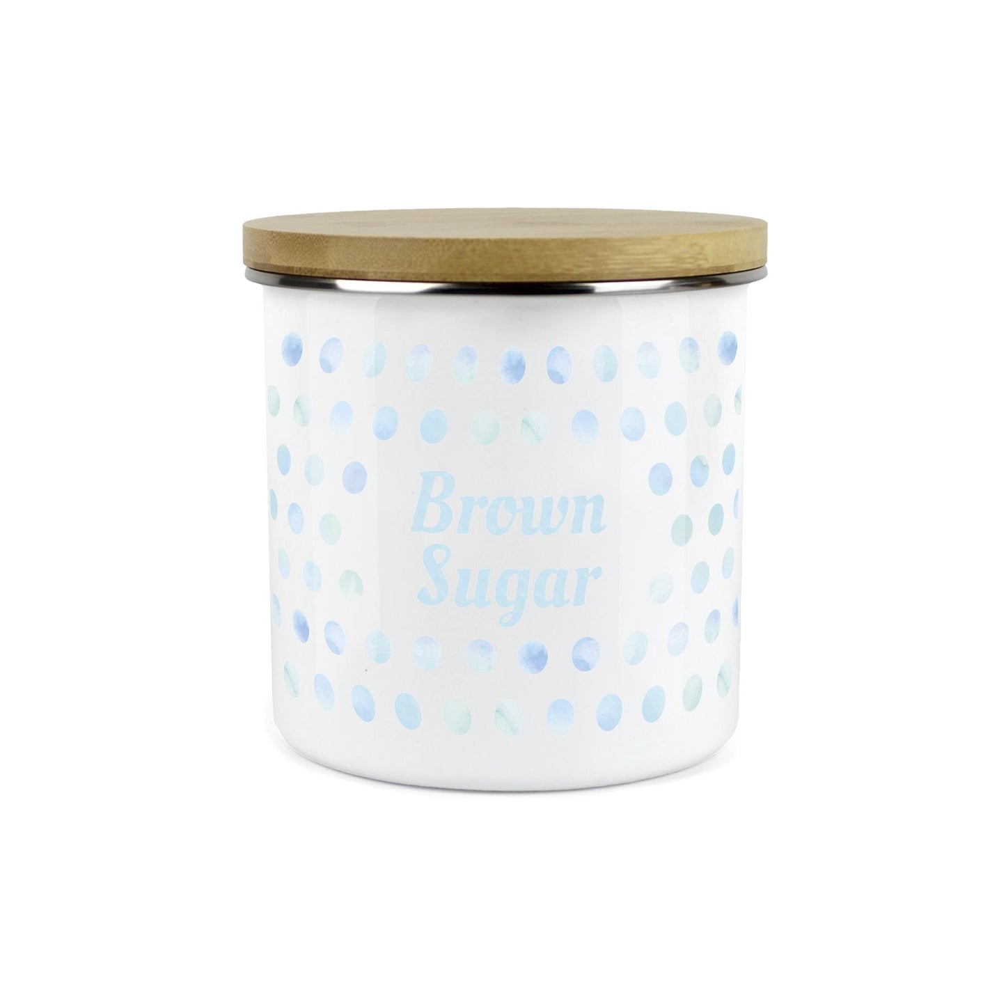 Purely Home Kitchen Polka Dot Aqua Food Storage Canister - Brown Sugar