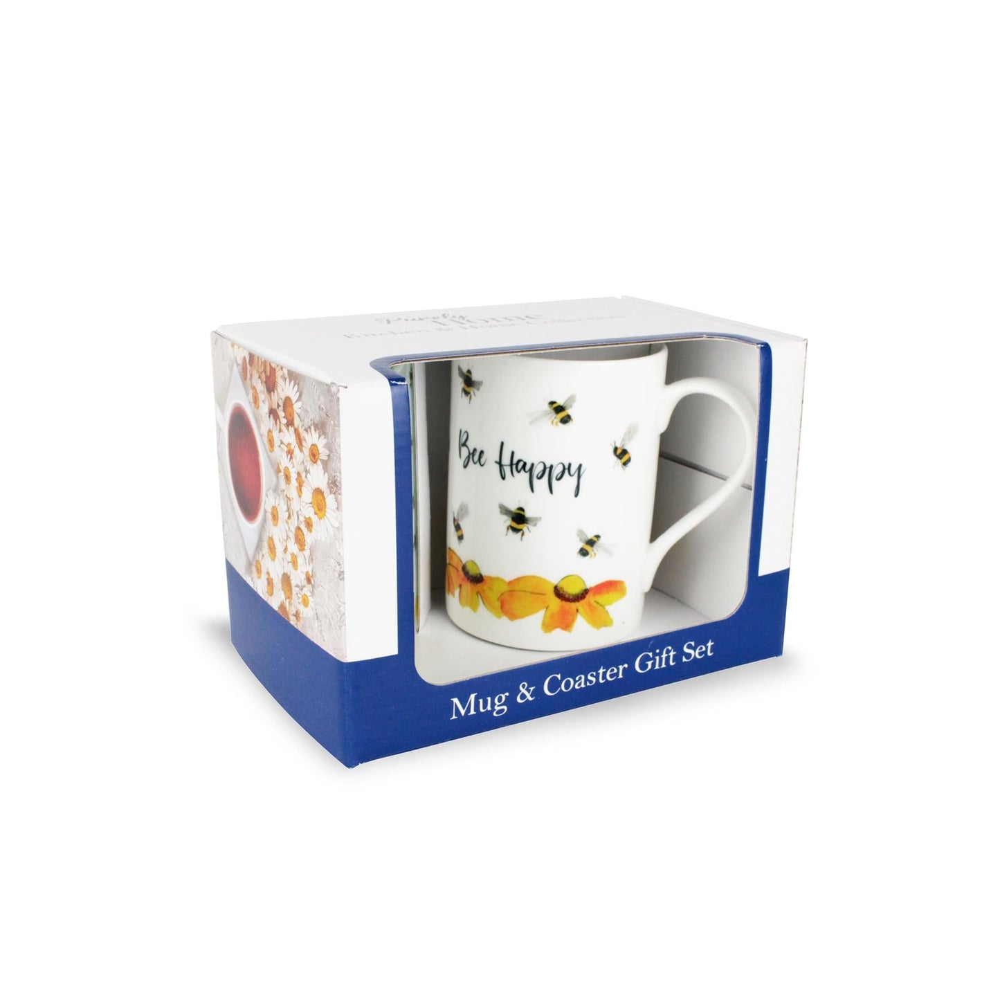 Bee Happy Mug & Coaster Gift Set by Rhiannon Chauncey