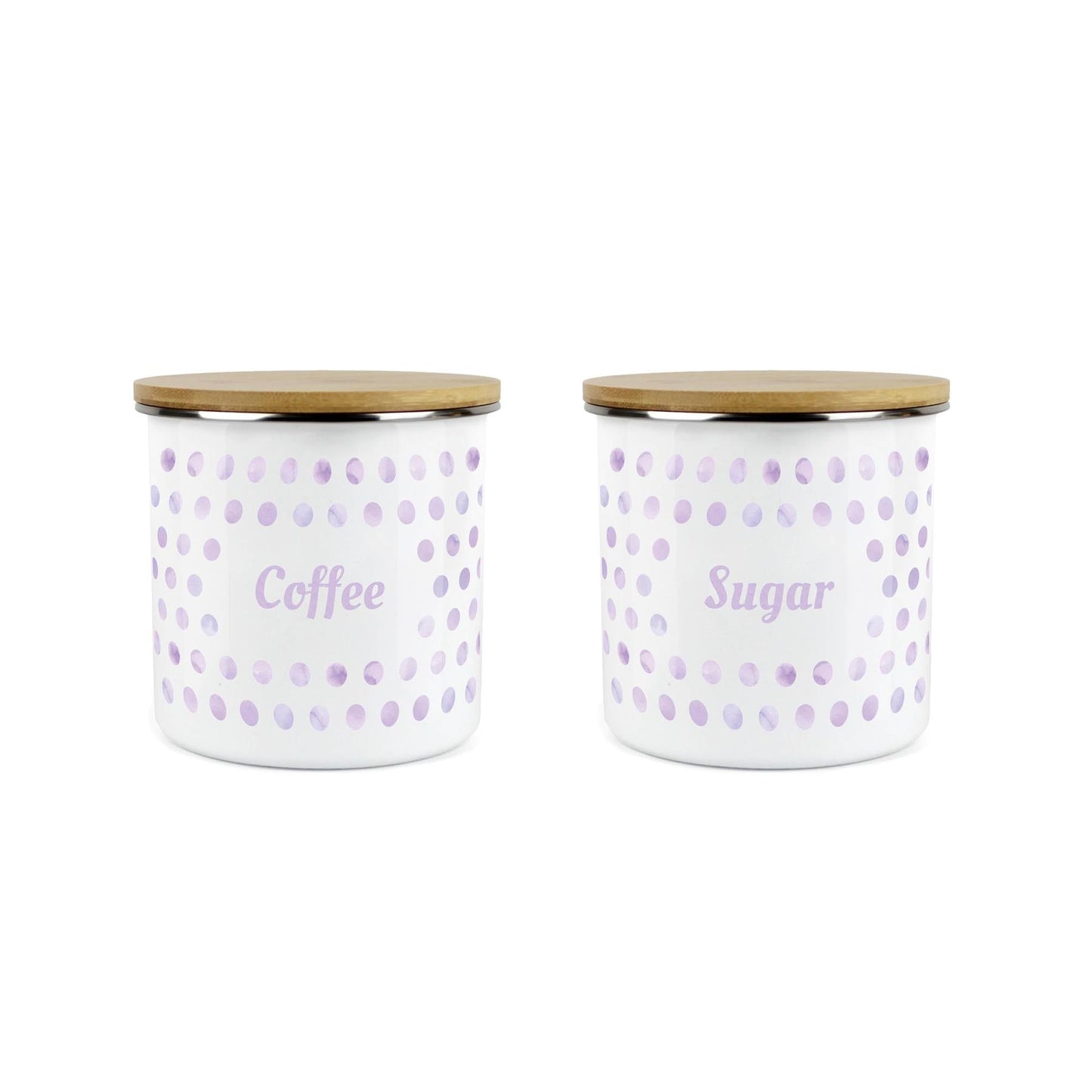 Purely Home Polka Dot Lilac 2pc Food Storage Canisters - Coffee & Sugar
