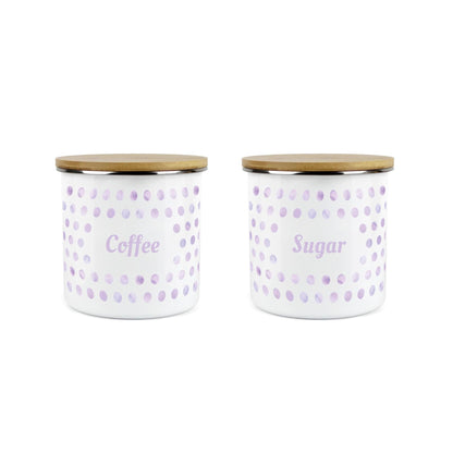 Purely Home Polka Dot Lilac 2pc Food Storage Canisters - Coffee & Sugar