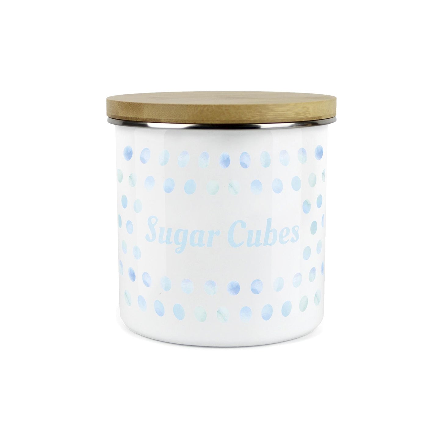 Purely Home Kitchen Polka Dot Aqua Food Storage Canister - Sugar Cubes
