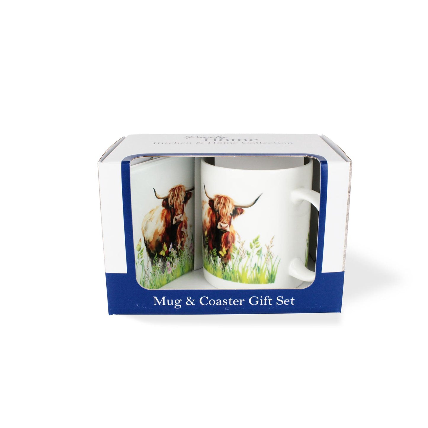 Highland Cow Mug & Coaster Gift Set