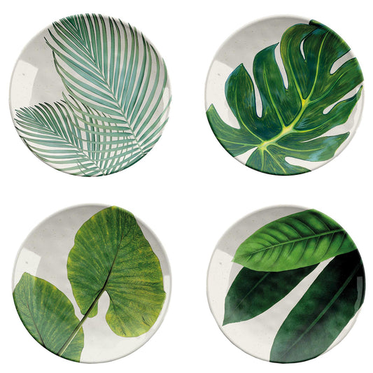 Amazon Floral Melamine Side Plates, Assorted Set of 4