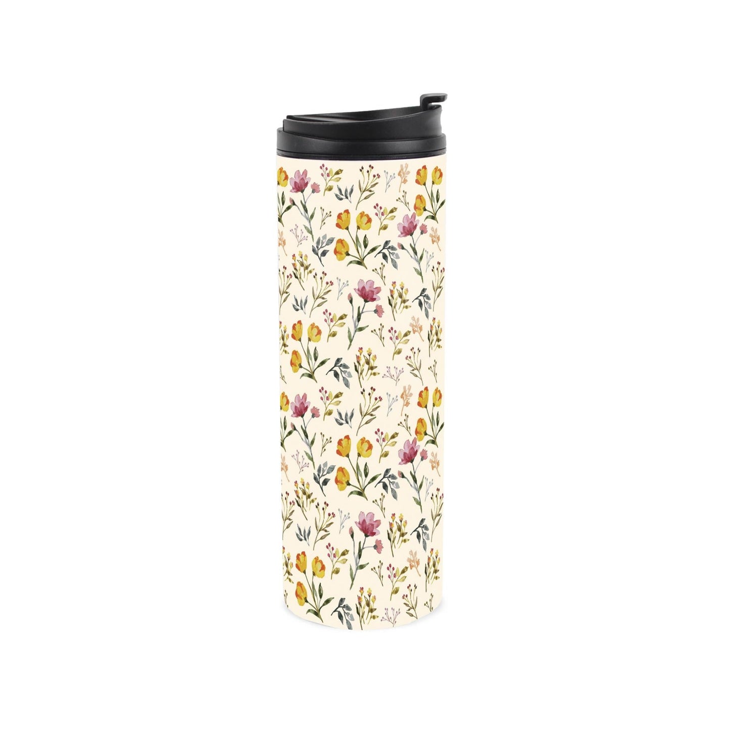 Watercolour Flowers Stainless Steel Travel Flask