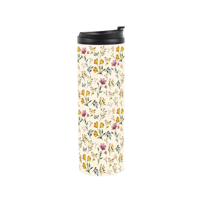 Watercolour Flowers Stainless Steel Travel Flask