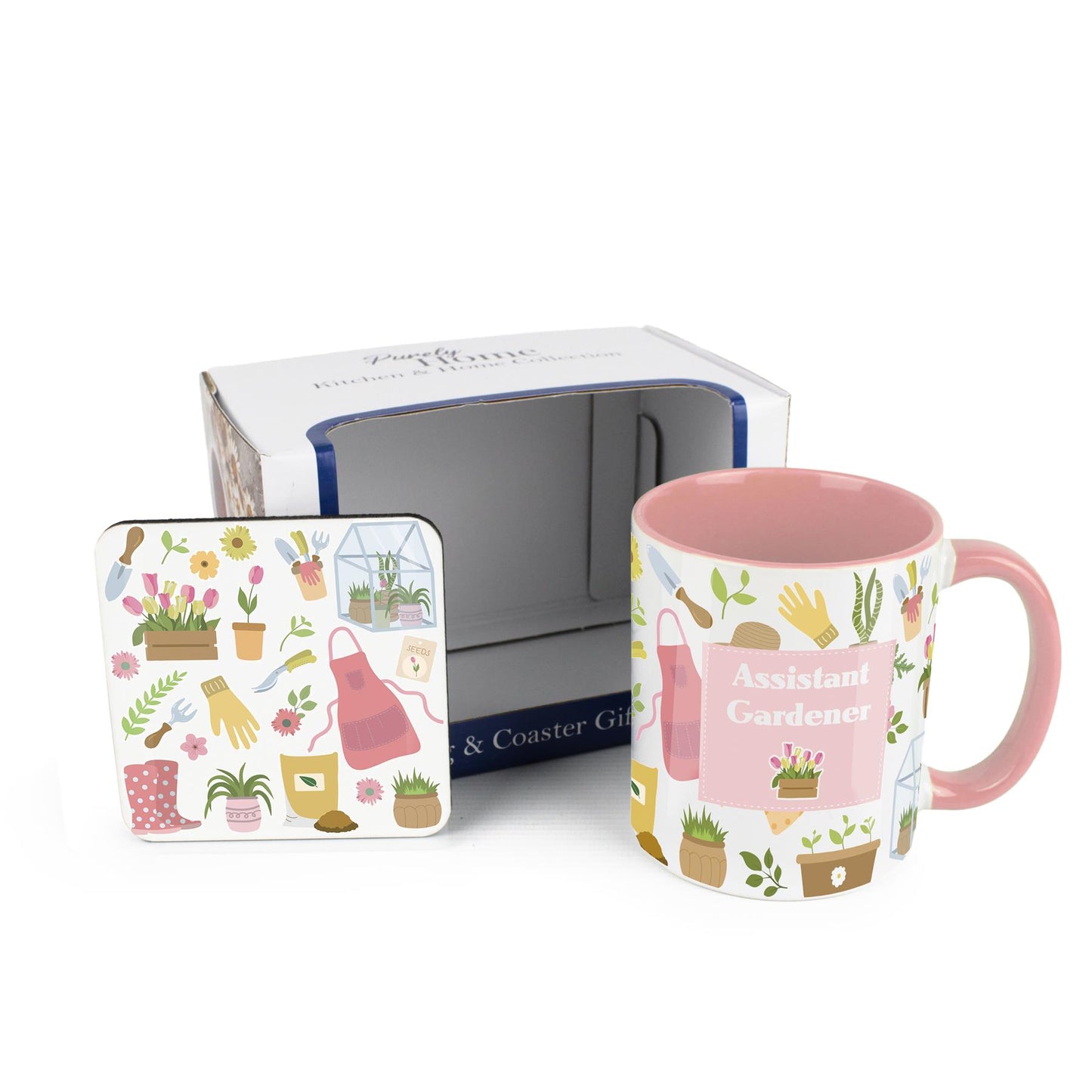 Assistant Gardener Tulips Mug & Coaster Gift Set