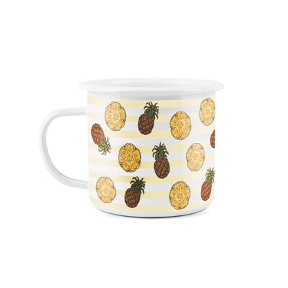 Pineapple Striped Enamel Mug
