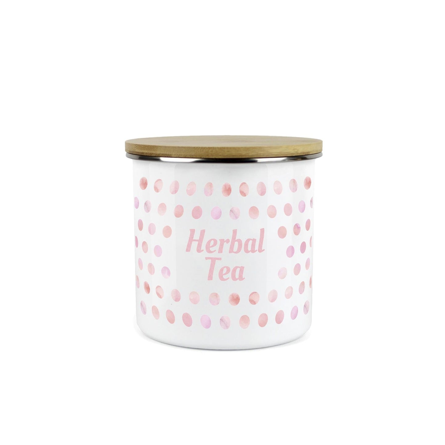 Purely Home Kitchen Polka Dot Pink Food Storage Canister - Herbal Tea