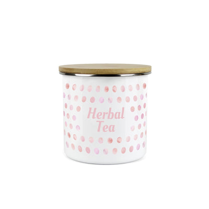 Purely Home Kitchen Polka Dot Pink Food Storage Canister - Herbal Tea