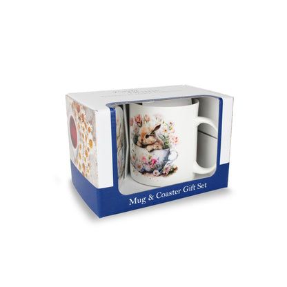Teacup Bunny Mug & Coaster Gift Set
