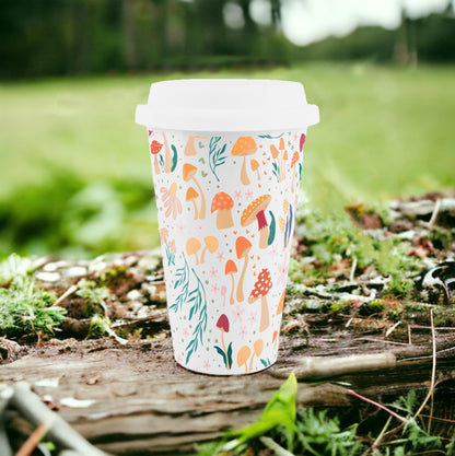 Forest Mushrooms Ceramic Travel Mug