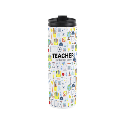 Travel mug featuinr teacher pattern 