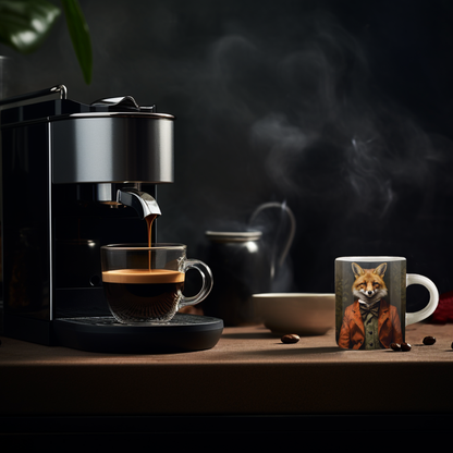 Edwardian Animals Fox Portrait Espresso Mug