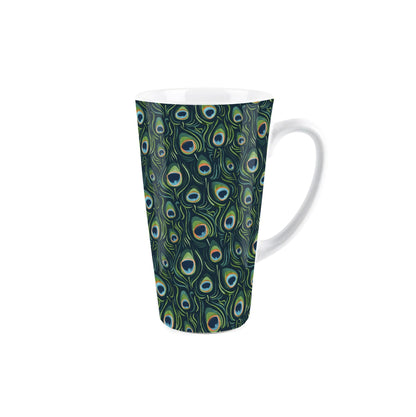 Peacock Feathers Large Latte Mug