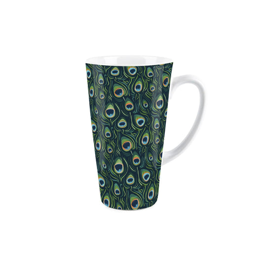 Peacock Feathers Large Latte Mug
