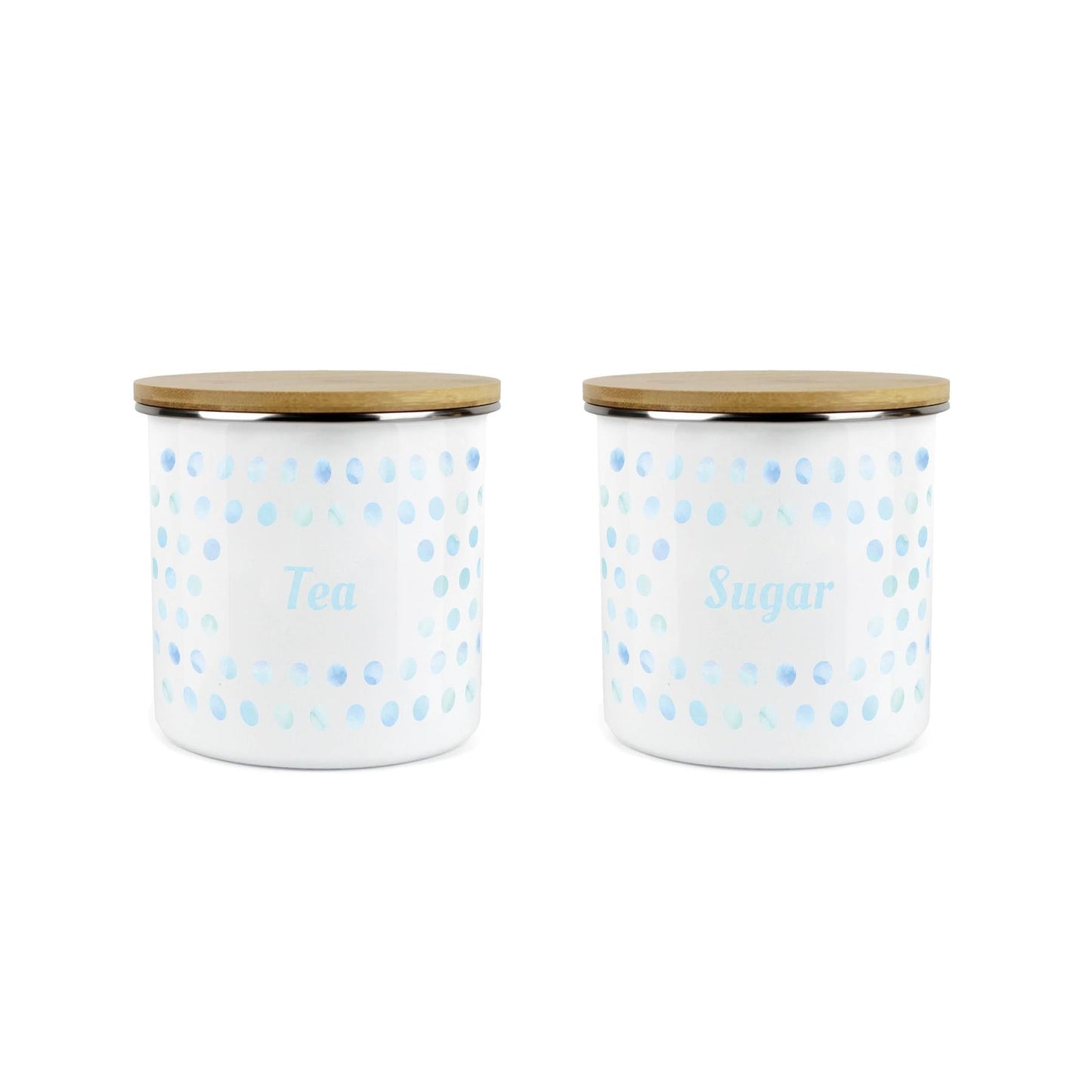 Purely Home Polka Dot Aqua 2pc Food Storage Canister Set - Tea & Sugar