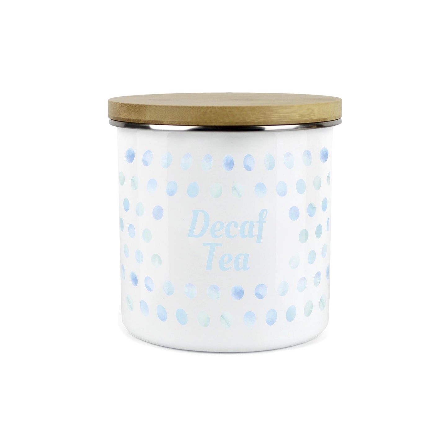 Purely Home Kitchen Polka Dot Aqua Food Storage Canister - Decaf Tea