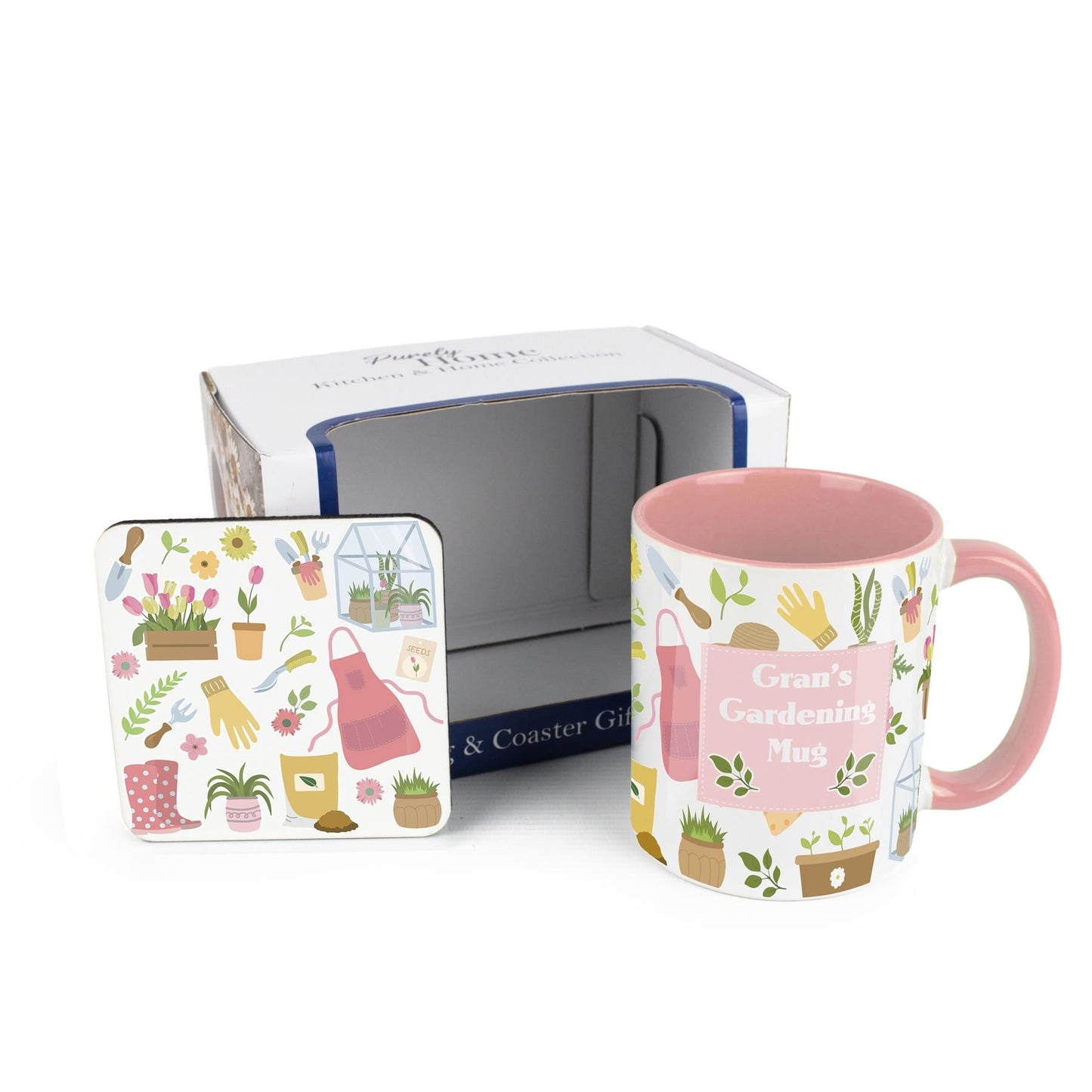 Gran's Gardening Tulips Mug & Coaster Gift Set