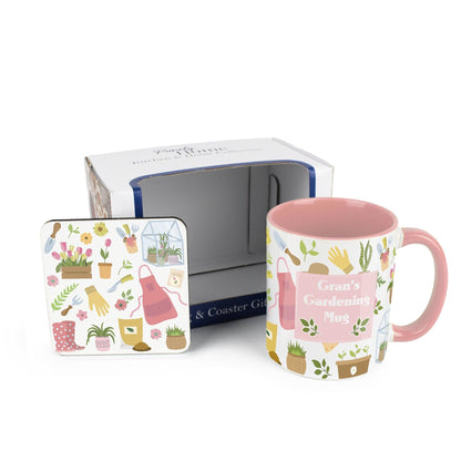 Gran's Gardening Tulips Mug & Coaster Gift Set