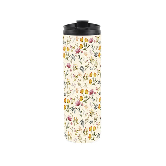 Watercolour Flowers Stainless Steel Travel Flask