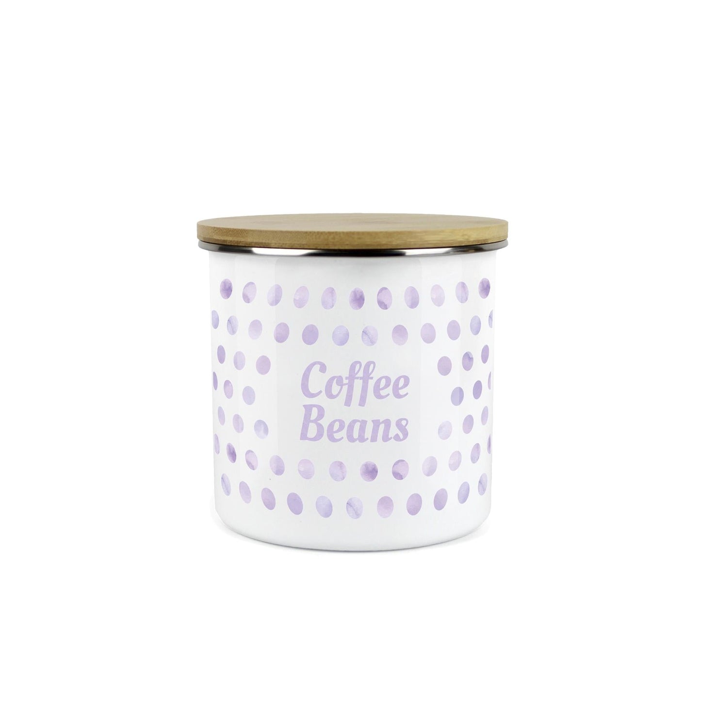 Purely Home Kitchen Polka Dot Lilac Food Storage Canister - Coffee Beans