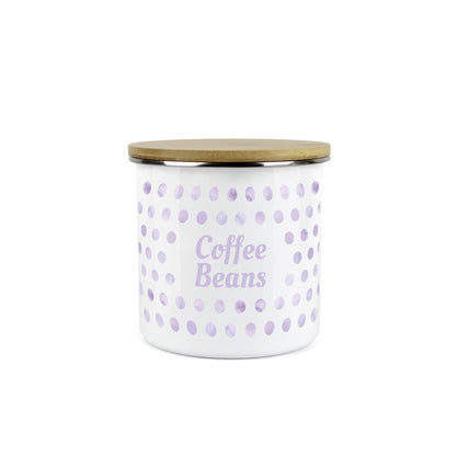 Purely Home Kitchen Polka Dot Lilac Food Storage Canister - Coffee Beans
