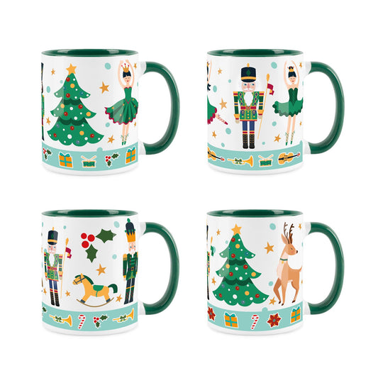 Nutcracker Mug Set of 4 Green