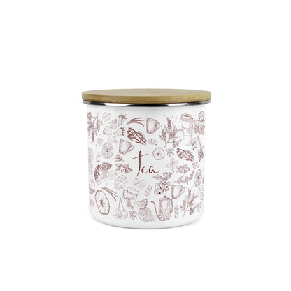 Enamel Rustic Tea Storage Canister - Kitchen Storage Jar