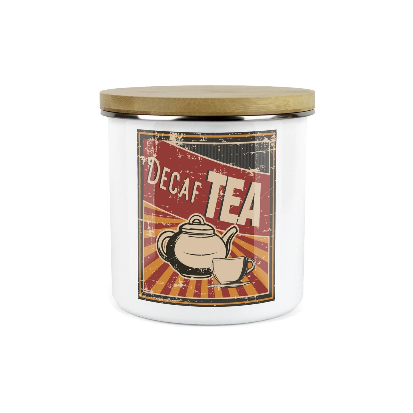 Retro 60s Diner Decaf Tea Canister - Kitchen Storage Jar