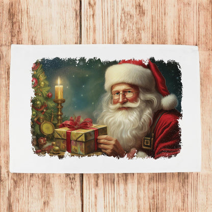 Father Christmas Gifts Tea Towel