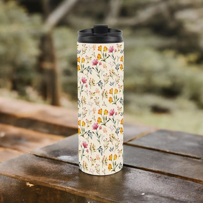 Watercolour Flowers Stainless Steel Travel Flask