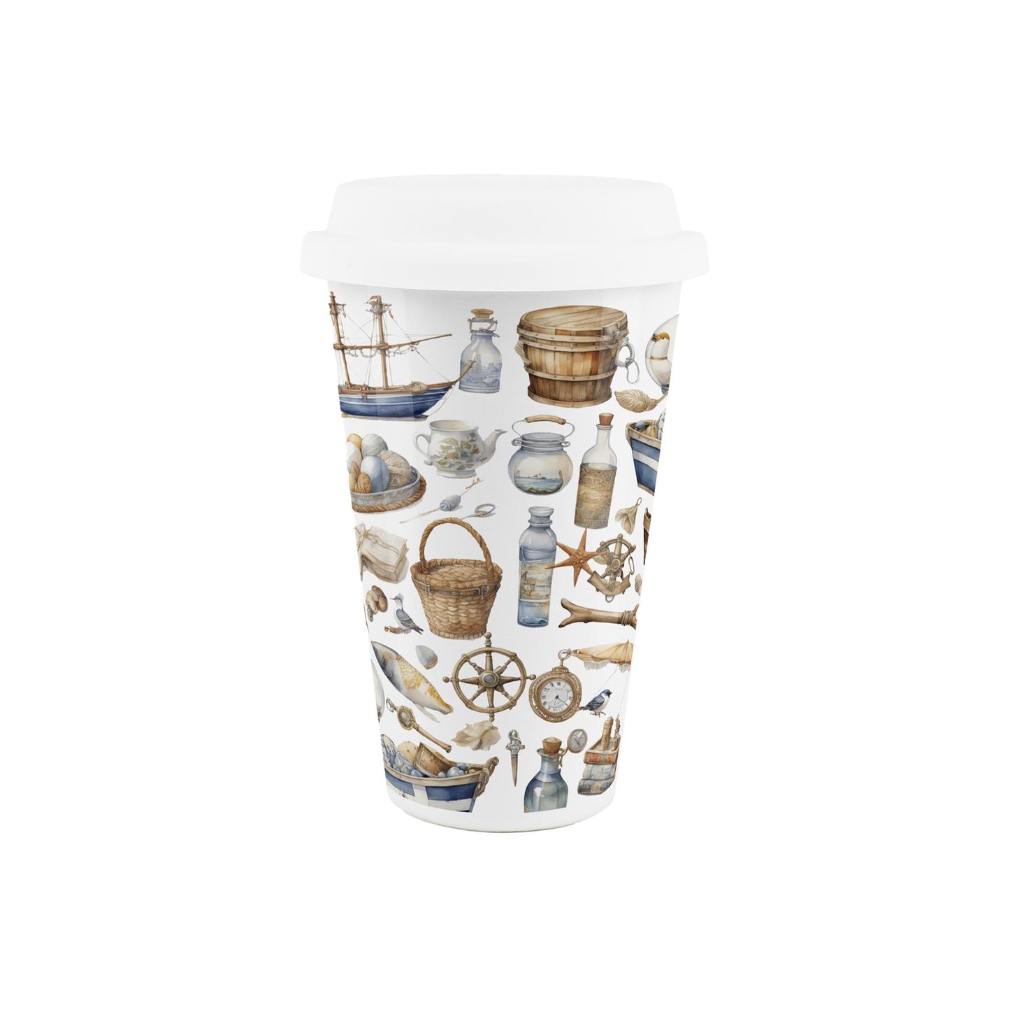 Watercolour Seaside Travel Mug