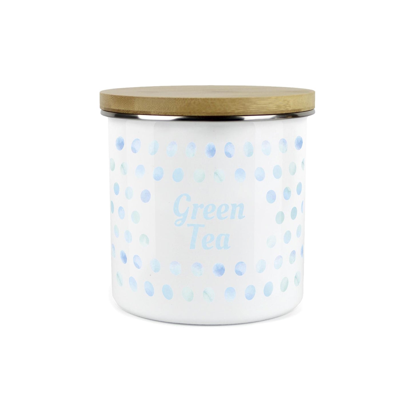 Purely Home Kitchen Polka Dot Aqua Food Storage Canister - Green Tea