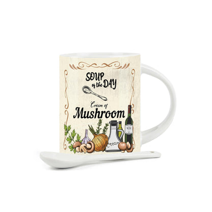 Cream of Mushroom Soup Mug & Spoon Set